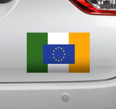 Ireland and EU flag Car Decal - TenStickers