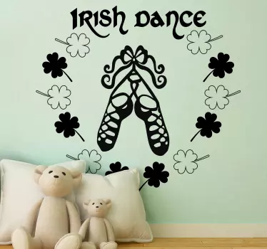 Irish dace shamrock heart dance sticker - TenStickers