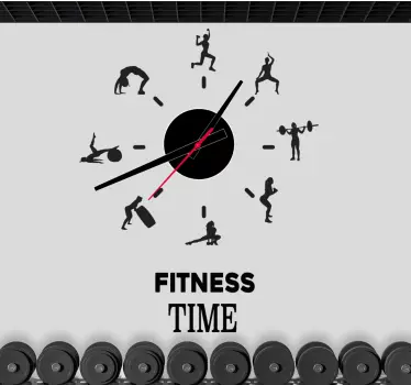 It's fitness time clock sticker - TenStickers