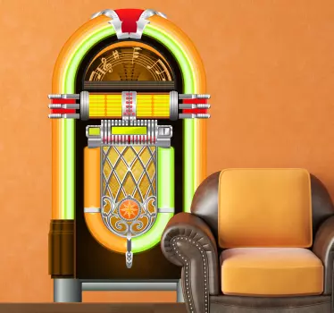 Jukebox Vintage Wall Sticker - TenStickers