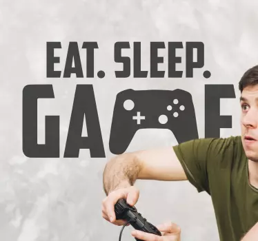juvenile gamer eat sleep and game video game decal - TenStickers