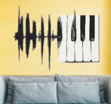 keys with line  musical sticker - TenStickers