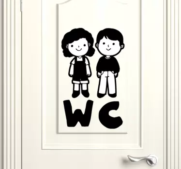 Kids WC glass door sticker - TenStickers