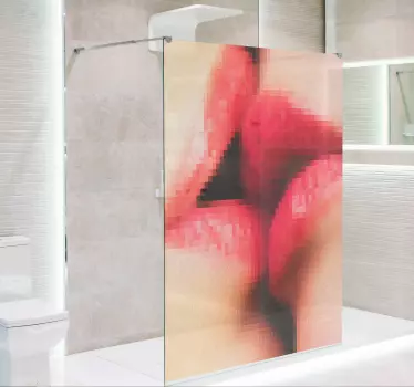 Kiss Illustration Shower Decor Sticker - TenStickers