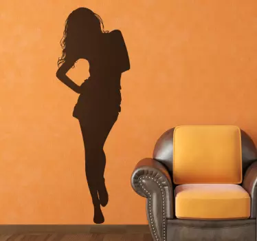 Lady Walking Silhouette Decal - TenStickers