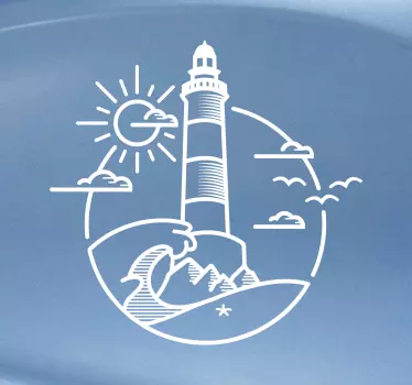 Lighthouse illustration campervan wall sticker - TenStickers