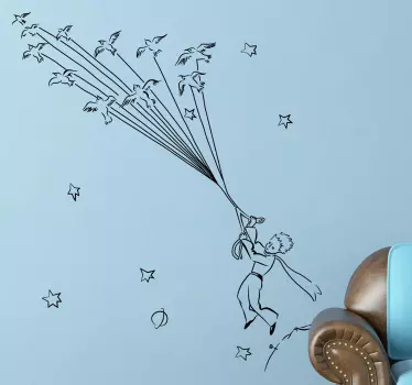Little Prince Monochrome Birds Sticker - TenStickers