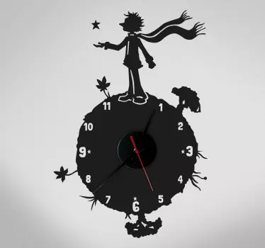 Little Prince silhouette sticker clock - TenStickers