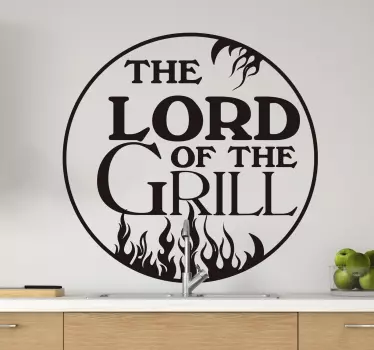 Lord of grill BBQ food sticker - TenStickers