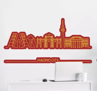 Madrid city skyline location Wall decal - TenStickers