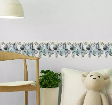 Marine elements border decal - TenStickers