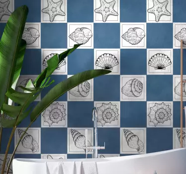 Marine life and seashells tile transfer - TenStickers