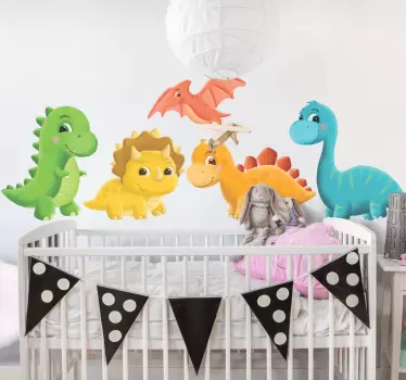 Minimalistic dinosaurs dragon wall sticker - TenStickers
