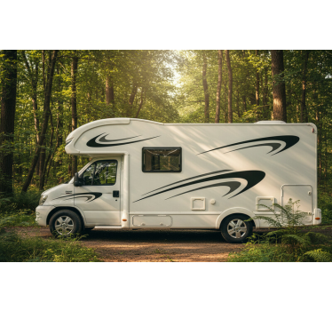 Modern swoos campervan decal - TenStickers