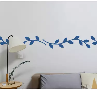 Monocolor leaves pattern border decal - TenStickers