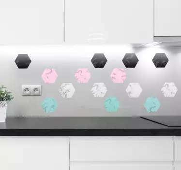 Multicoloured Marble Wall Stickers - TenStickers