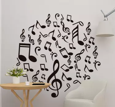 Music notes musical sticker - TenStickers