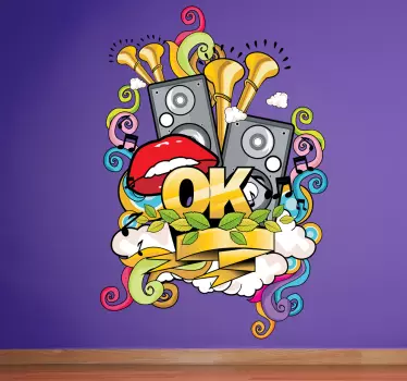 Musical Graffiti Wall Sticker - TenStickers