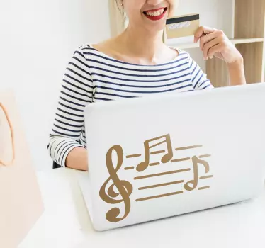 Musical Notes Laptop Sticker - TenStickers