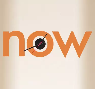 Now Clock Sticker - TenStickers