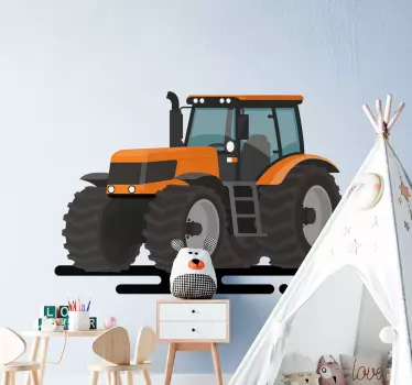 Orange tractors toy decal - TenStickers