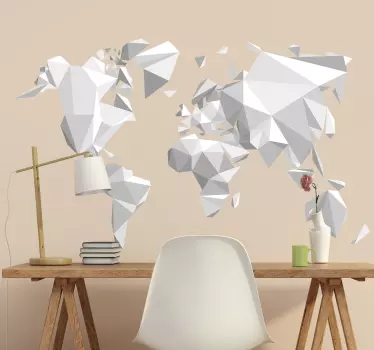 Origami World Map Wall Mural - TenStickers