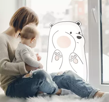 Funny bear window decal - TenStickers