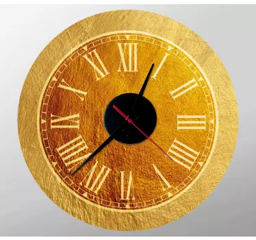 Outlined in gold clock sticker - TenStickers