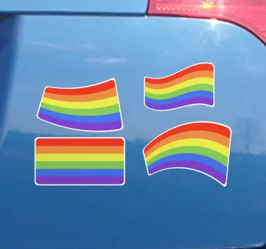 pack of 4 pride flag car decal - TenStickers