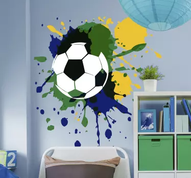 Paint splash football ball design kids room wall sticker - TenStickers