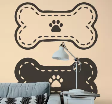 Paw print bones pet decals - TenStickers