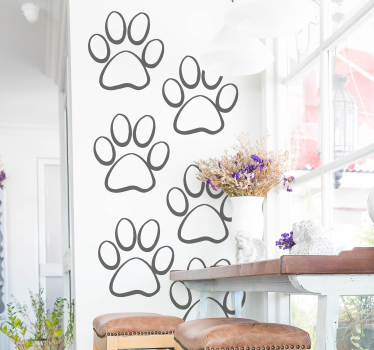 Paw print silhouet  pet decals - TenStickers