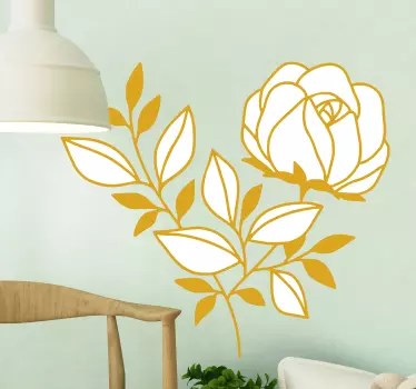 peony gold covered flower wall decor - TenStickers