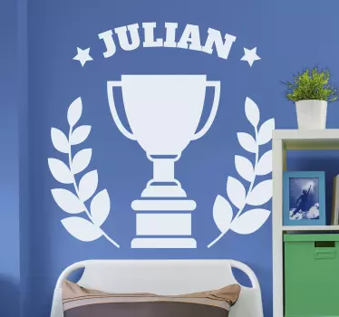 Personalised Trophy Kids Sticker - TenStickers
