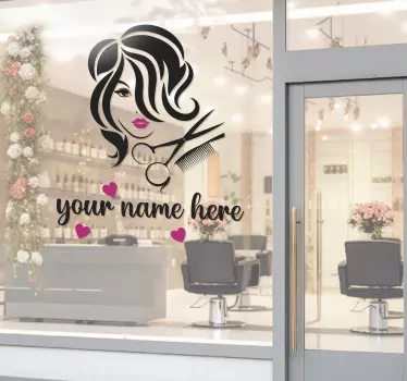Customisable beauty hair salon shop window sticker - TenStickers