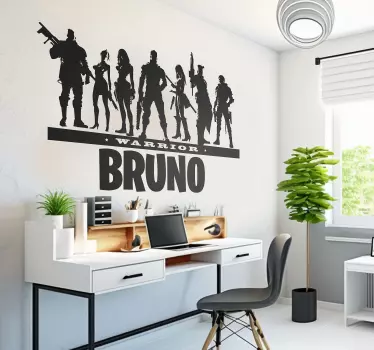 Personalized warrior video game decal - TenStickers