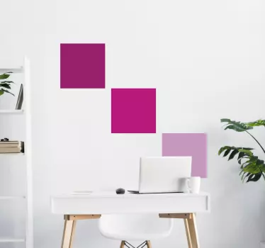 Pink Fade Squares Sticker - TenStickers