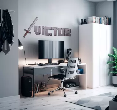 Pixel sword video game decal - TenStickers