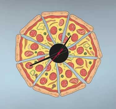 Pizza Clock Sticker - TenStickers