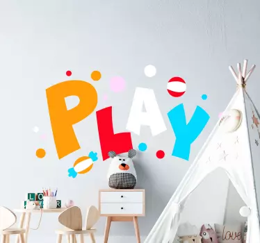 Play with coloured dots circle wall sticker - TenStickers