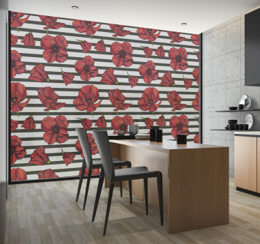 Polish poppy plants window decal - TenStickers