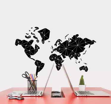 Political Worldmap map wall sticker - TenStickers