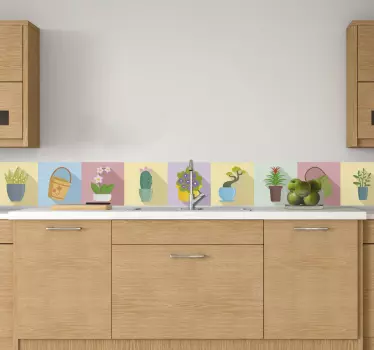 Pots border sticker - TenStickers