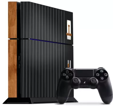 PS4 gaming system wood Playstation 4 stickers - TenStickers