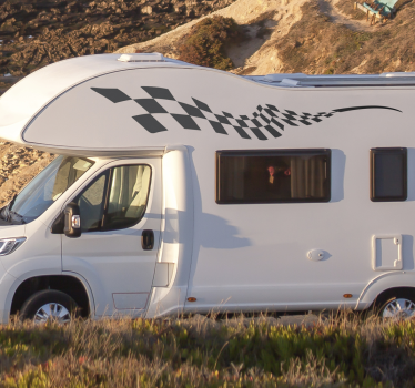 Racing blocks side campervan decal - TenStickers