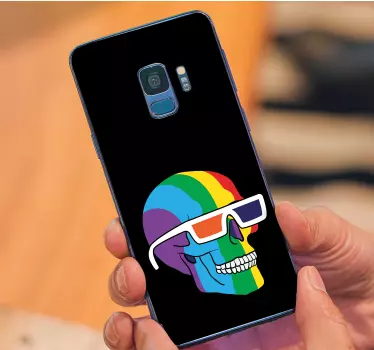 Rainbow Skull Shades Samsung stickers - TenStickers