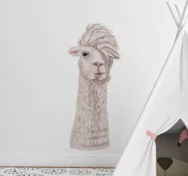Realistic alpaca for kids animal wall decal - TenStickers