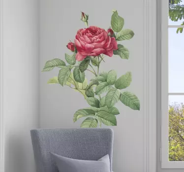Red rose Home Wall Sticker - TenStickers