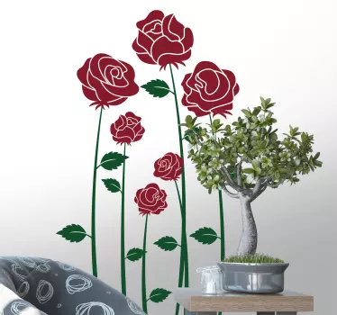 Red Roses Wall Sticker - TenStickers