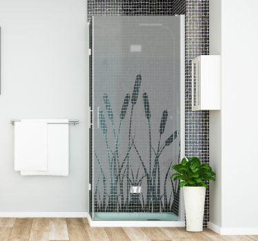 reeds bathroom decal plant sticker - TenStickers
